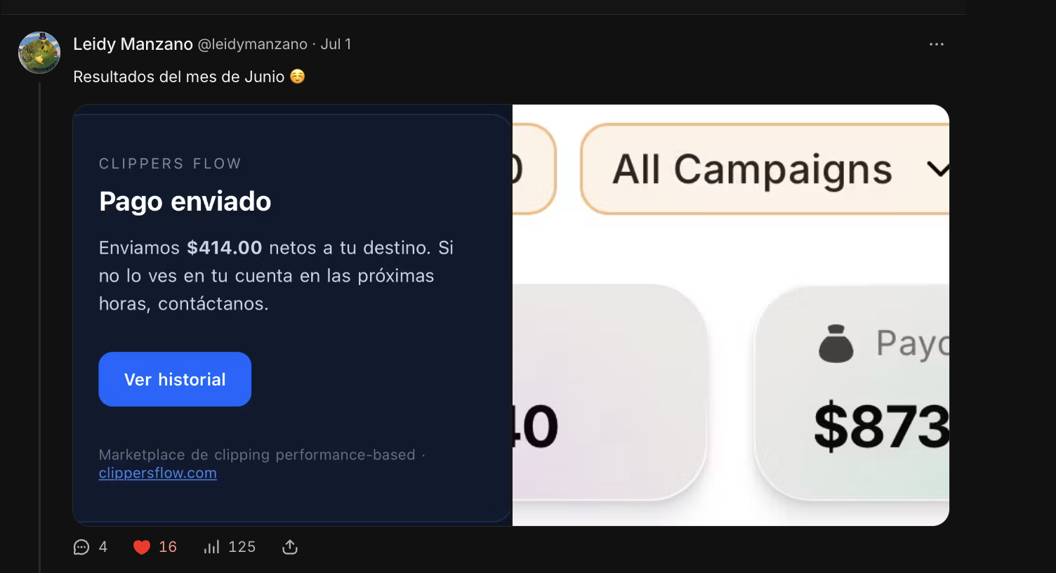 $414.00 · Leidy Manzano